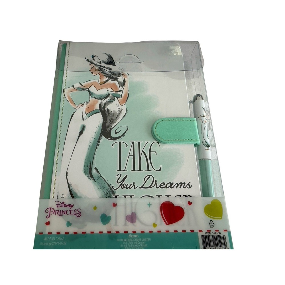 Disney Princess Jasmine Journal with Pen Set Mint Green 128 Sheets 5x8